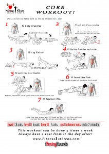 Fitness1stSteps Core Workout sheet