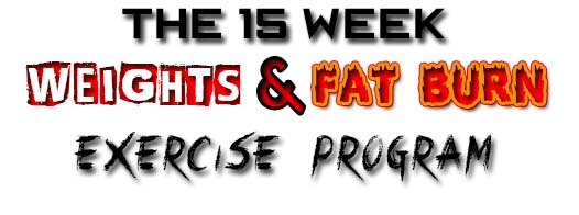 The 15 week weight and fat burn exercise program header